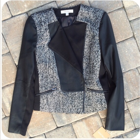 Ellen Tracy Leather Moto Style Jacket - Picture 4 of 4